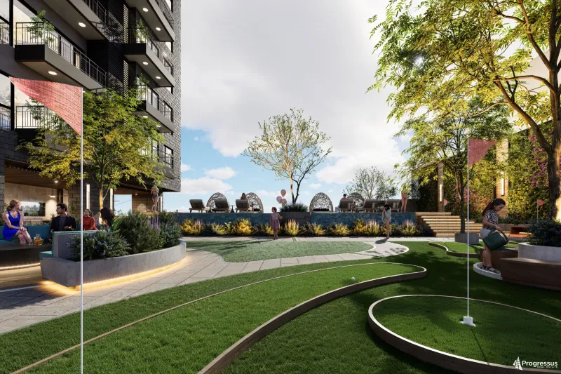 Exterior de edificio contemporáneo, imagen de referencia