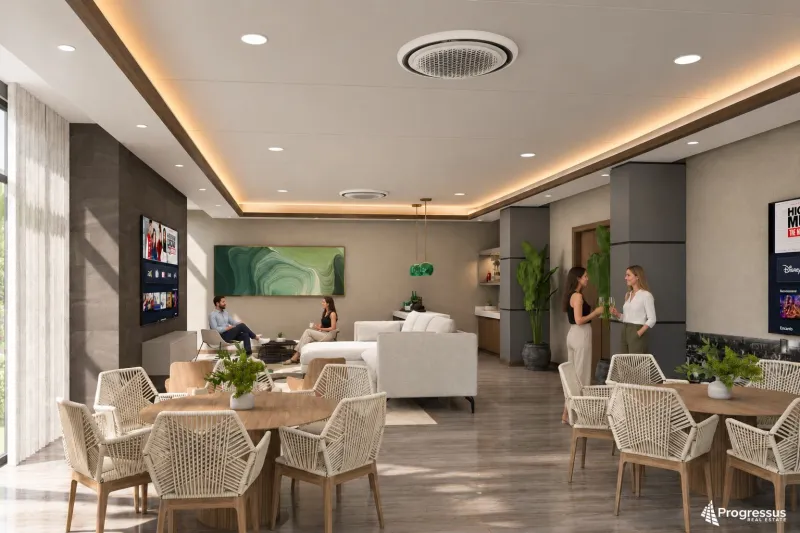 Interior residencial contemporáneo, imagen de referencia